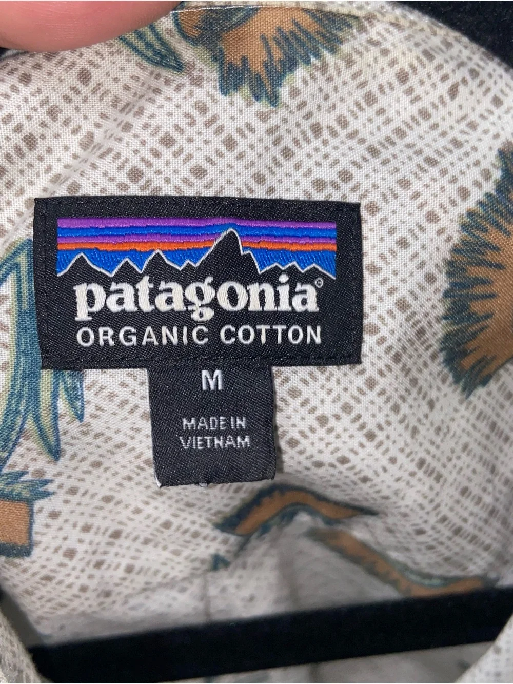 Patagonia Shirt Mens Medium Summer Plant Wool White Go To Organic Cotton Button